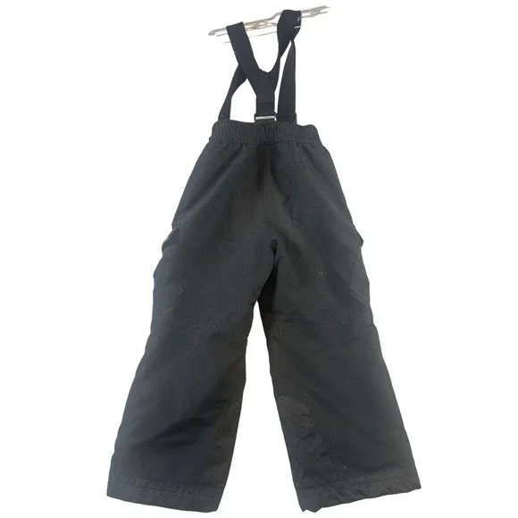 Gerry Black Ski Snow Bib Overalls Pants‎ with Suspenders Kids XS 5 6 Waterproof - Picture 9 of 9